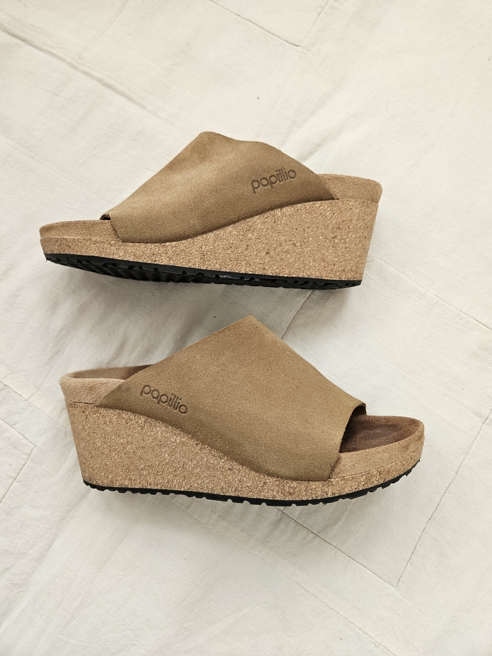 Papillio By Birkenstock Women's Tan Cork Wedge Slide Sandals 36 5.5 To 6
